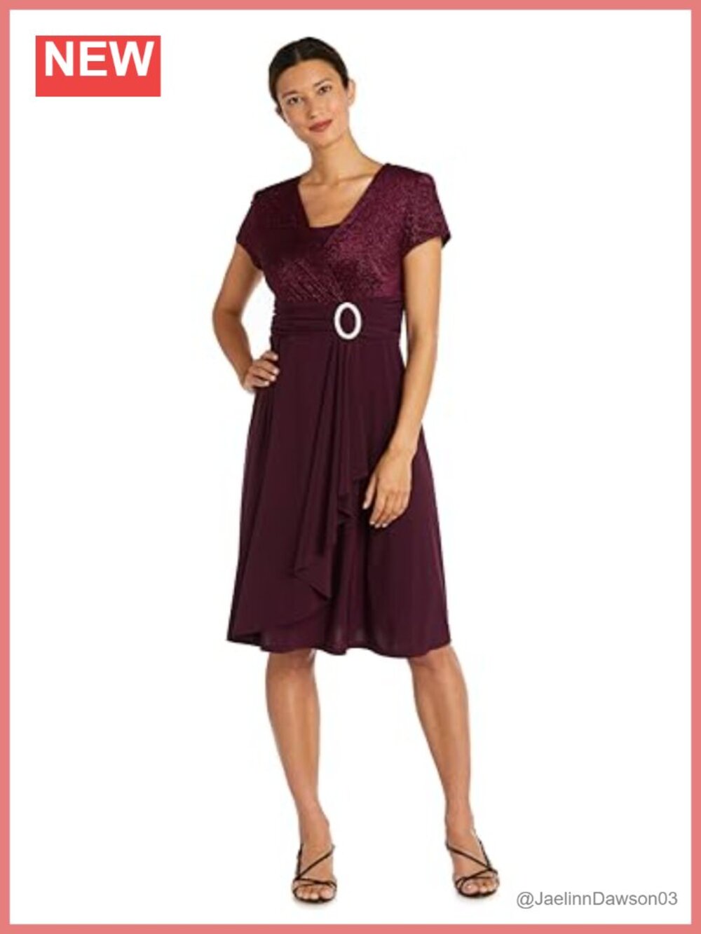 Womens Plus Size Glitter Rhinestone Wrap Evening Dress Knee Length Cocktail